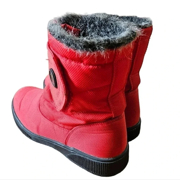Olang Quilted Padded Winter Snow Ankle Boots Cherry Red Size 39. - Picture 3 of 14